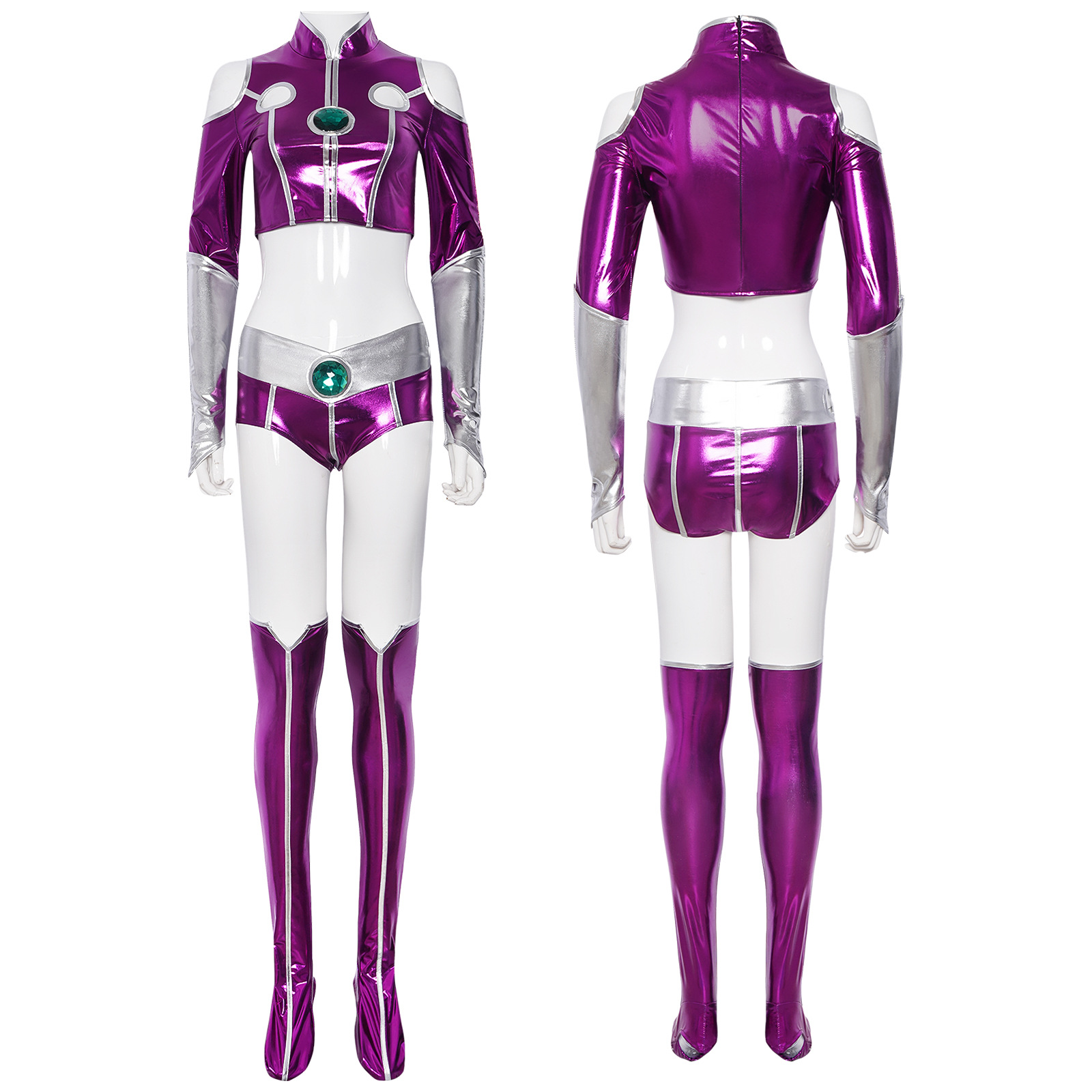 Anime Cosplay Bodysuit - Purple Women Halloween Koriand'r Cosplay Costume
