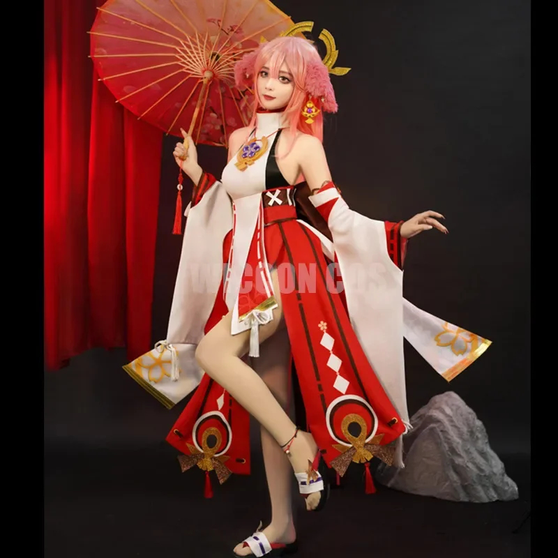 ☆SunlCos Miko Impact Costume W - Cosplay Anime Yae Miko reseña y precio
