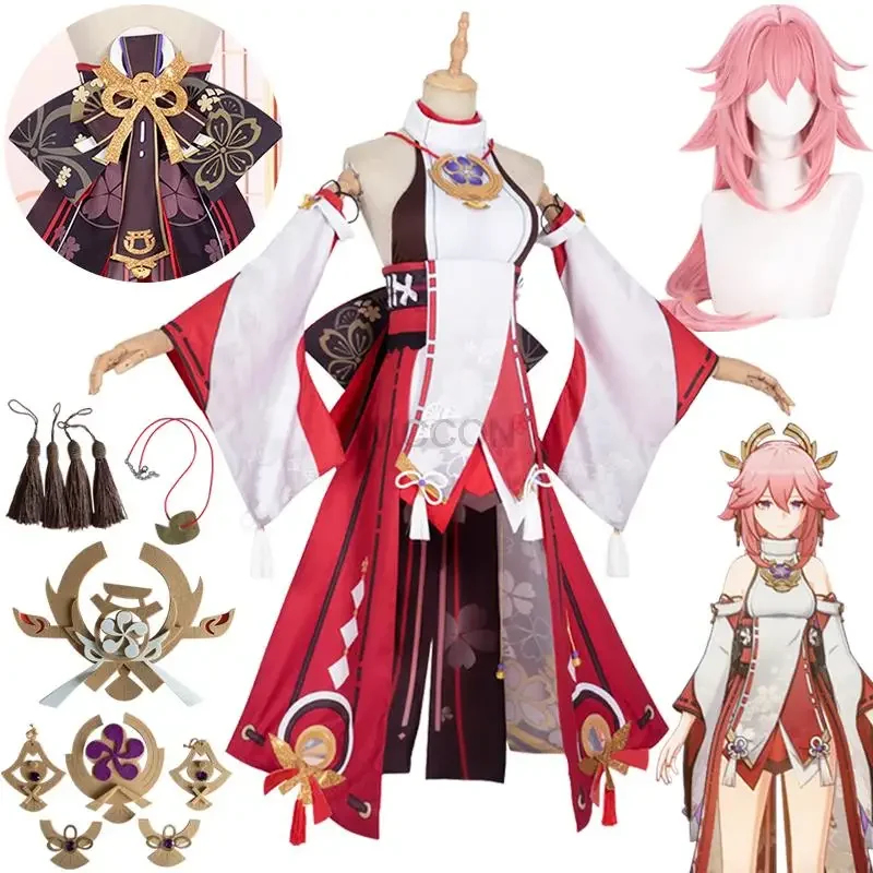 ☆SunlCos Miko Impact Costume W - Cosplay Anime Yae Miko reseña y precio