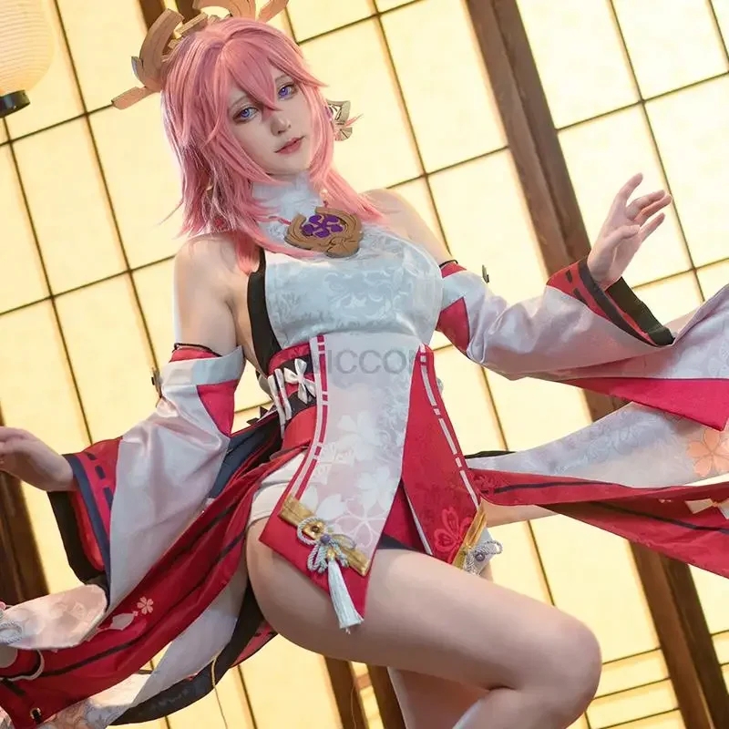 ☆SunlCos Miko Impact Costume W - Cosplay Anime Yae Miko reseña y precio