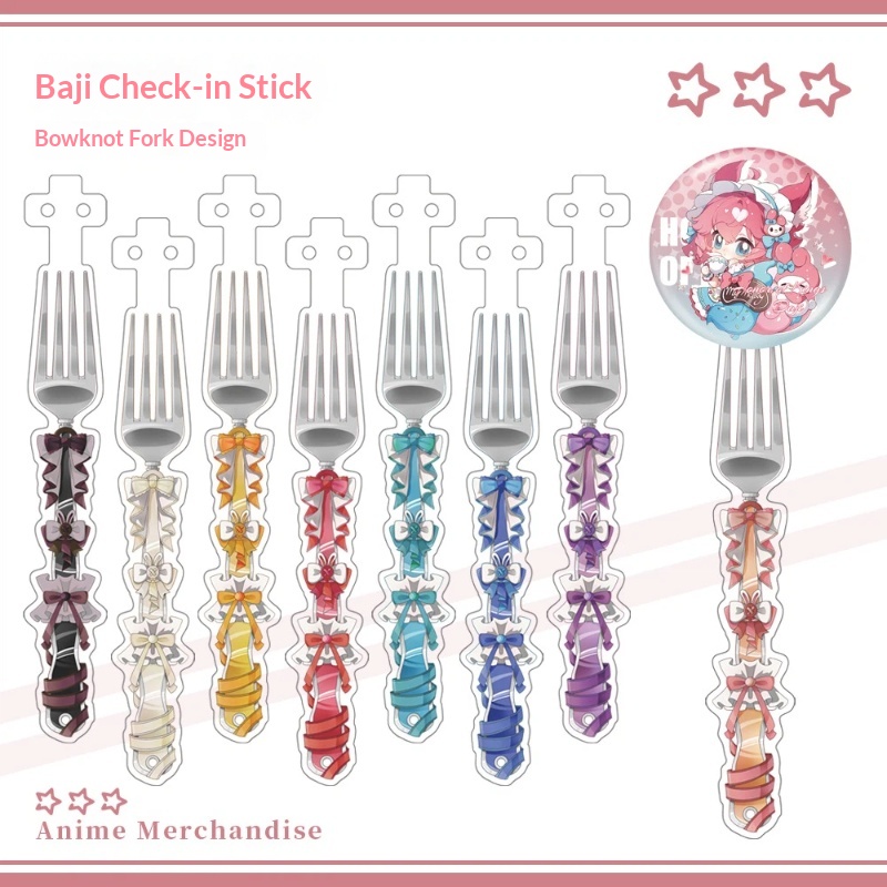 Anime Acrylic Bowknot Fork Sha - Anime Cosplay Photo reseña y precio