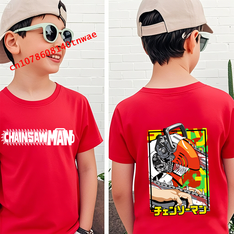 Kids Cotton Anime Tshirt Chain - Chainsaw Man Cosplay reseña y precio