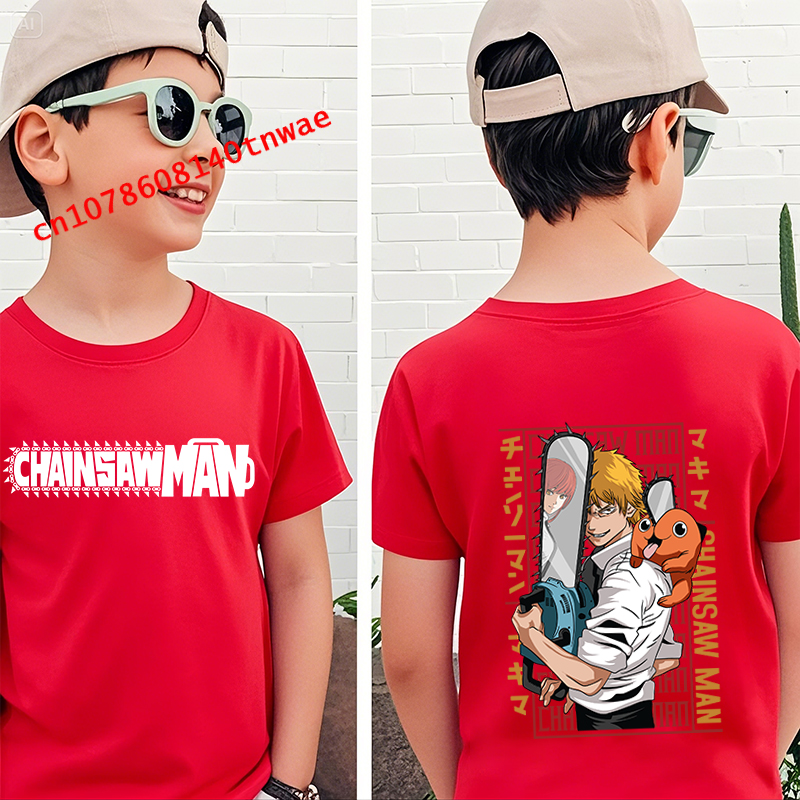 Kids Cotton Anime Tshirt Chain - Chainsaw Man Cosplay reseña y precio
