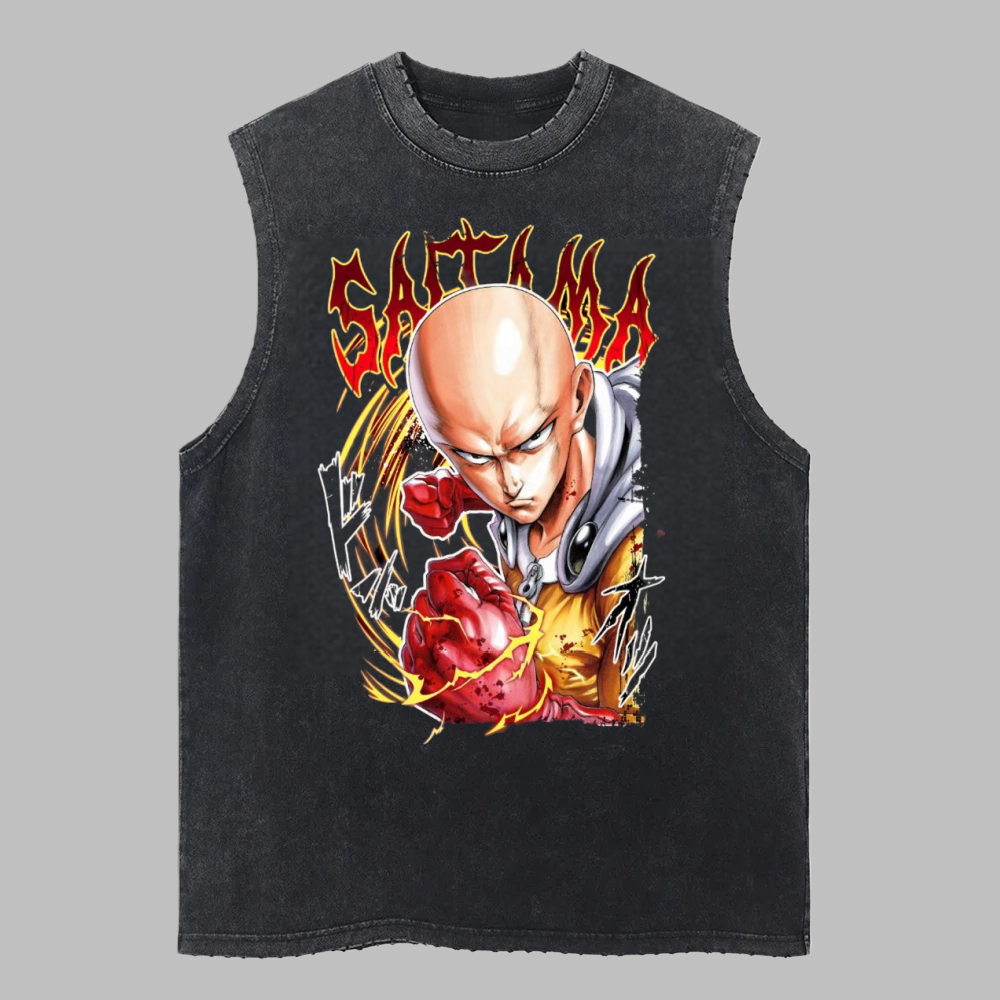 man Retro Cotton Washed Vest G - Anime Cosplay One Punch Man reseña y precio