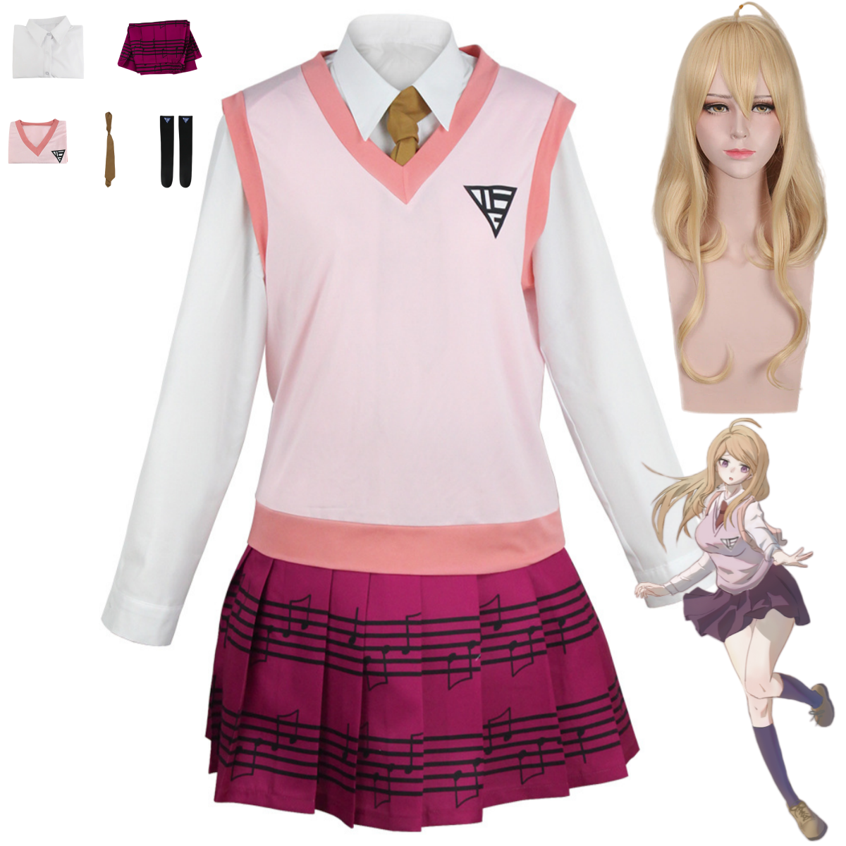 Anime Game Kaede Akamatsu Cosp - Cosplay Korean Anime reseña y precio