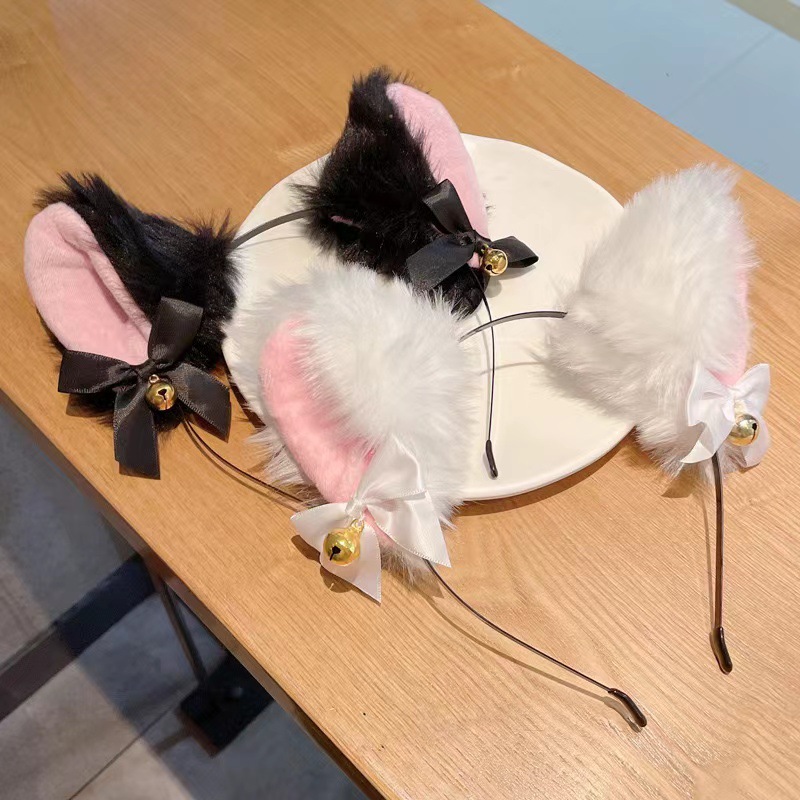 1/2PCS Plush Cat Ears Headband - Anime Cosplay Photo reseña y precio