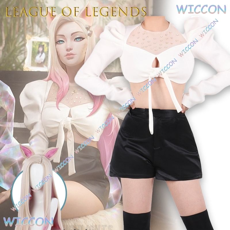 LOL KDA Ahri Cosplay Costume   - Cosplay Korean Anime reseña y precio