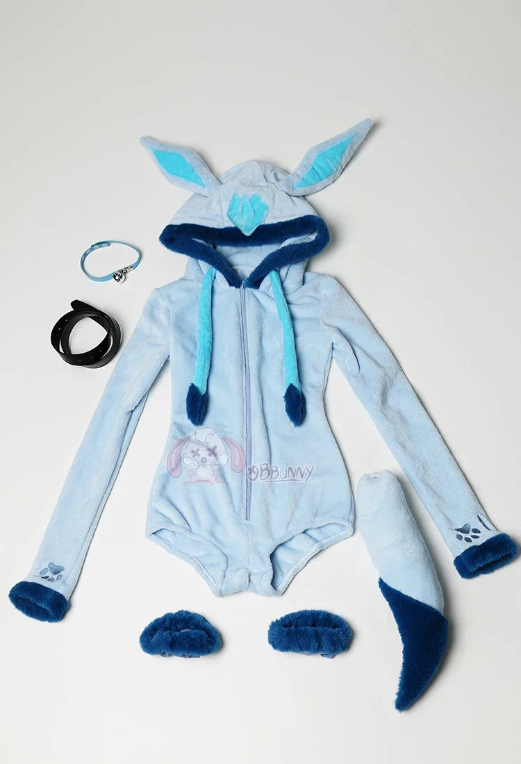 Blue Furry Vaporeon Bodysuit A - Anime Cosplay Bodysuit reseña y precio