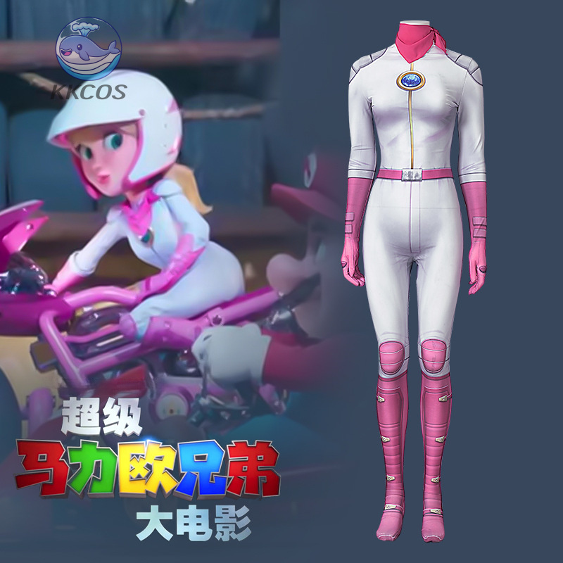 Princess Peach Cosplay Movie S - Anime Cosplay Bodysuit reseña y precio