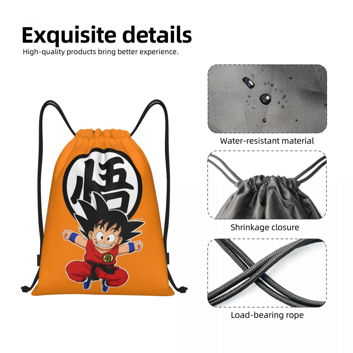 DBZ G-Gokues Cartoon Drawstrin - Anime Cosplay Shop reseña y precio