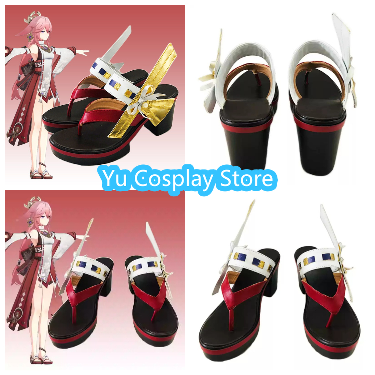 Yae Miko Cosplay Shoes Custom  - Cosplay Anime Yae Miko reseña y precio